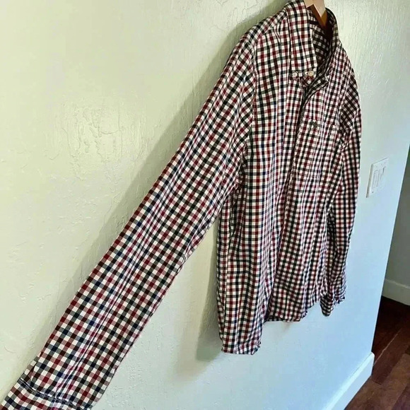 Abercrombie & Fitch Men’s Red Blue Plaid Long Sleeve Button-Down Shirt XXL - Picture 4 of 7